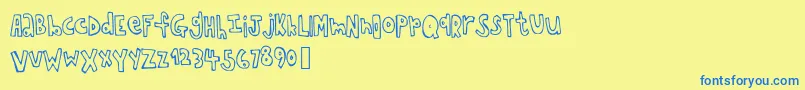 Chopstickfont Font – Blue Fonts on Yellow Background