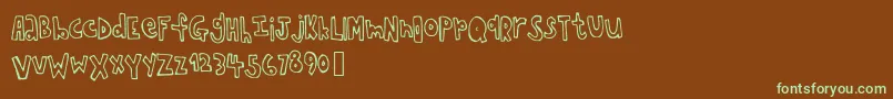 Fonte Chopstickfont – fontes verdes em um fundo marrom