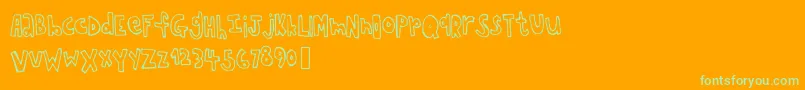 Chopstickfont Font – Green Fonts on Orange Background