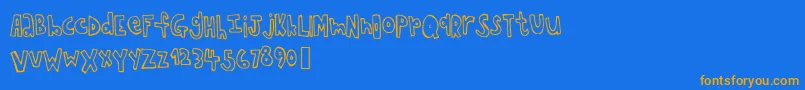 Chopstickfont Font – Orange Fonts on Blue Background