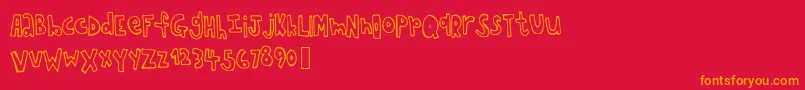 Police Chopstickfont – polices orange sur fond rouge