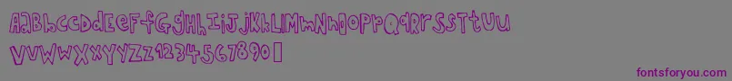 Chopstickfont-Schriftart – Violette Schriften auf grauem Hintergrund