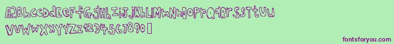 Fonte Chopstickfont – fontes roxas em um fundo verde