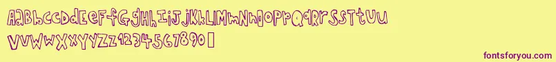 Chopstickfont Font – Purple Fonts on Yellow Background