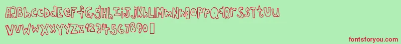 Fonte Chopstickfont – fontes vermelhas em um fundo verde