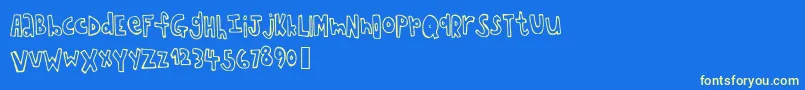 Chopstickfont Font – Yellow Fonts on Blue Background