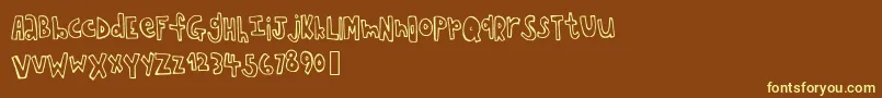 Шрифт Chopstickfont – жёлтые шрифты на коричневом фоне