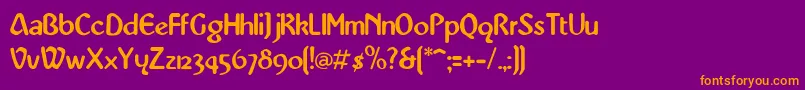 AbbeyMedium-Schriftart – Orangefarbene Schriften auf violettem Hintergrund