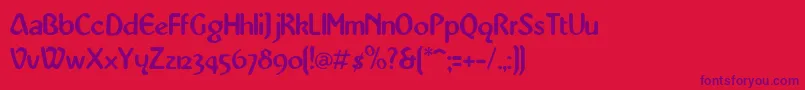 AbbeyMedium Font – Purple Fonts on Red Background