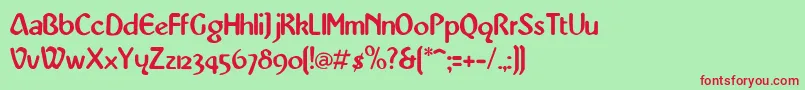 フォントAbbeyMedium – 赤い文字の緑の背景