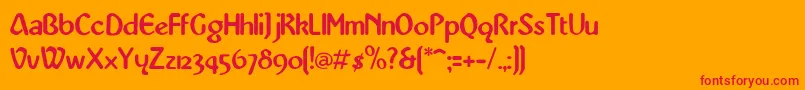 AbbeyMedium-Schriftart – Rote Schriften auf orangefarbenem Hintergrund