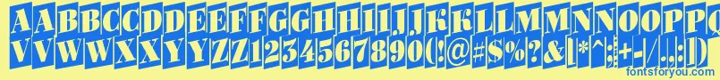 ABodoniortonrttlcmup Font – Blue Fonts on Yellow Background