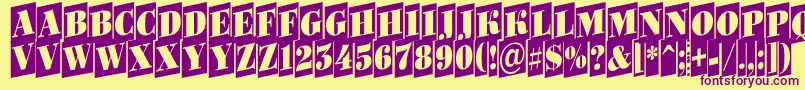 ABodoniortonrttlcmup Font – Purple Fonts on Yellow Background