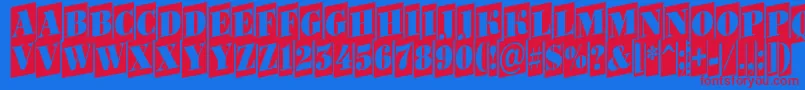 ABodoniortonrttlcmup Font – Red Fonts on Blue Background