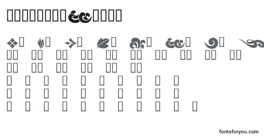 Schriftart KrSimpleFleur – Alphabet, Zahlen, spezielle Symbole