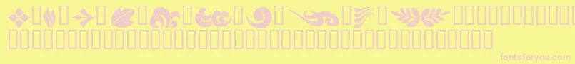 KrSimpleFleur Font – Pink Fonts on Yellow Background