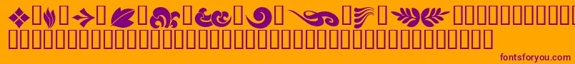 KrSimpleFleur Font – Purple Fonts on Orange Background