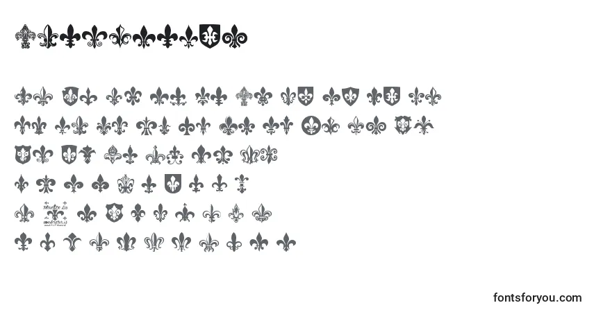 Schriftart FleurDeLis – Alphabet, Zahlen, spezielle Symbole