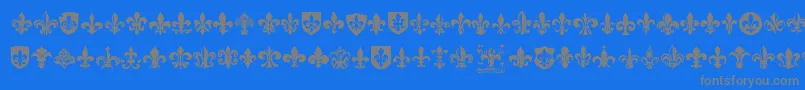 Fonte FleurDeLis – fontes cinzas em um fundo azul