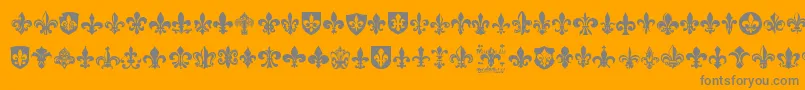 FleurDeLis Font – Gray Fonts on Orange Background
