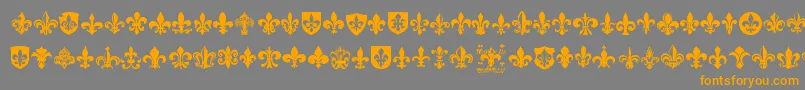 FleurDeLis-Schriftart – Orangefarbene Schriften auf grauem Hintergrund