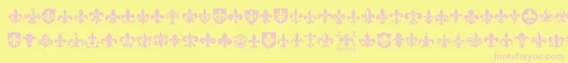 FleurDeLis Font – Pink Fonts on Yellow Background