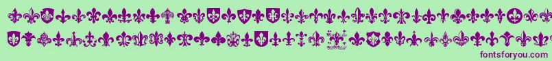 FleurDeLis Font – Purple Fonts on Green Background