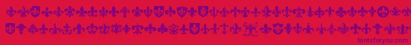 FleurDeLis Font – Purple Fonts on Red Background