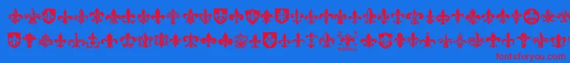 FleurDeLis Font – Red Fonts on Blue Background