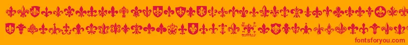 FleurDeLis Font – Red Fonts on Orange Background