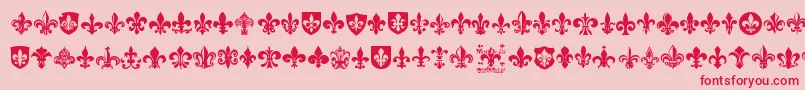 FleurDeLis Font – Red Fonts on Pink Background