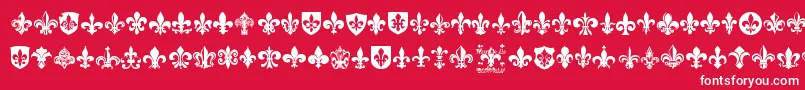 Fonte FleurDeLis – fontes brancas em um fundo vermelho