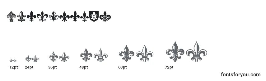 FleurDeLis Font Sizes