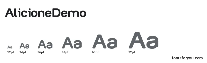 AlicioneDemo Font Sizes