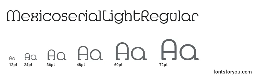 sizes of mexicoseriallightregular font, mexicoseriallightregular sizes