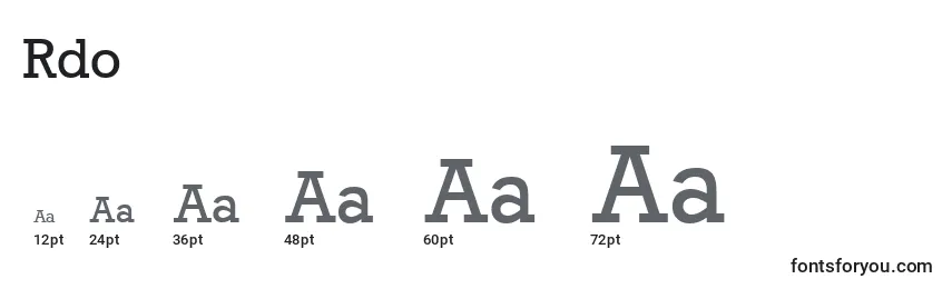 sizes of rdo font, rdo sizes