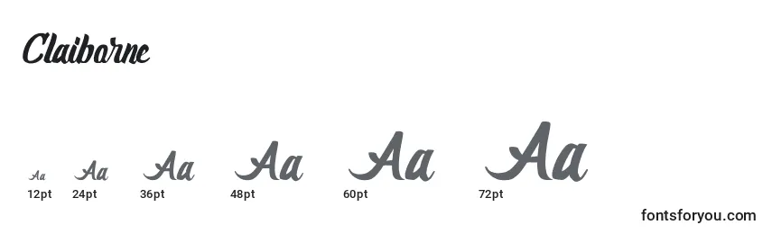 sizes of claiborne font, claiborne sizes