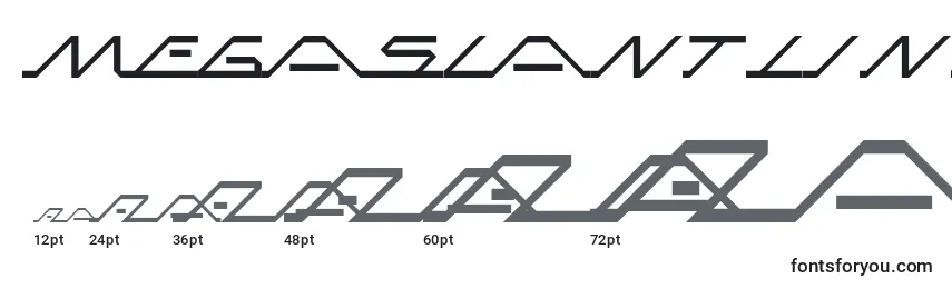 sizes of megaslantline font, megaslantline sizes