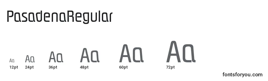 sizes of pasadenaregular font, pasadenaregular sizes