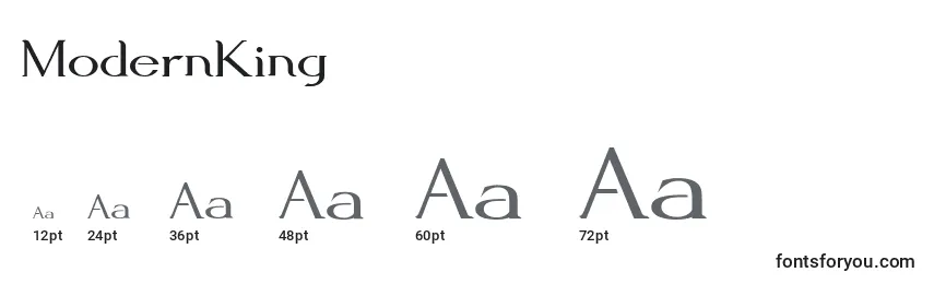sizes of modernking font, modernking sizes