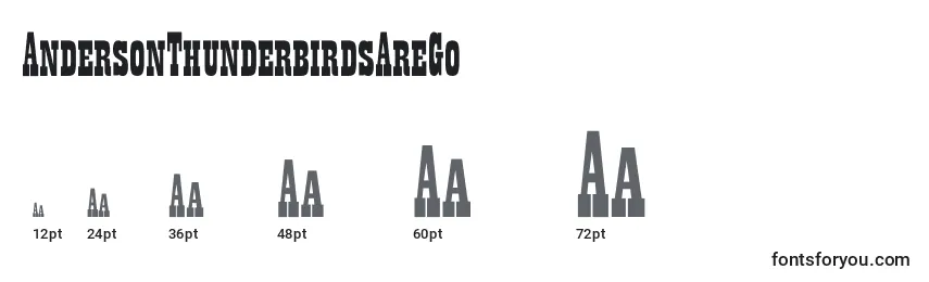 sizes of andersonthunderbirdsarego font, andersonthunderbirdsarego sizes