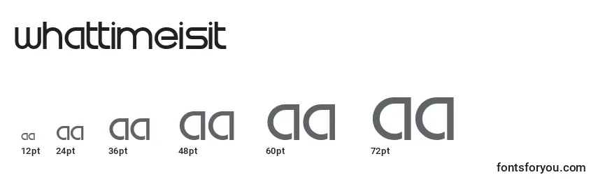 sizes of whattimeisit font, whattimeisit sizes