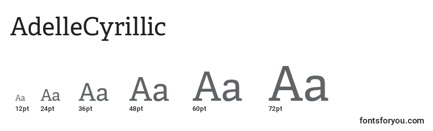 sizes of adellecyrillic font, adellecyrillic sizes