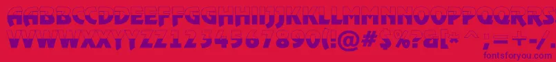 ARewindertitulbwBold-Schriftart – Violette Schriften auf rotem Hintergrund