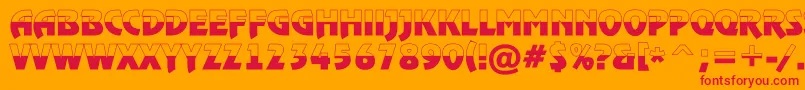 Fonte ARewindertitulbwBold – fontes vermelhas em um fundo laranja
