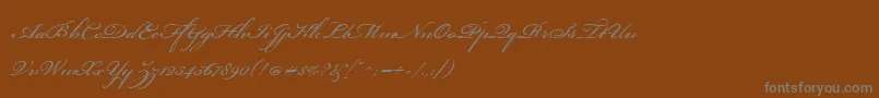 BickhamScriptOne-Schriftart – Graue Schriften auf braunem Hintergrund