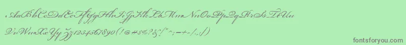 BickhamScriptOne Font – Gray Fonts on Green Background