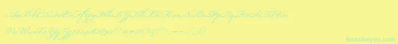BickhamScriptOne Font – Green Fonts on Yellow Background