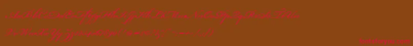 BickhamScriptOne Font – Red Fonts on Brown Background