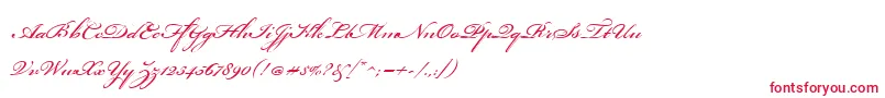 BickhamScriptOne-Schriftart – Rote Schriften auf weißem Hintergrund